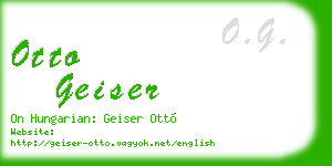 otto geiser business card